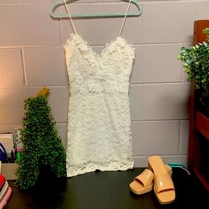 White lace mini dress